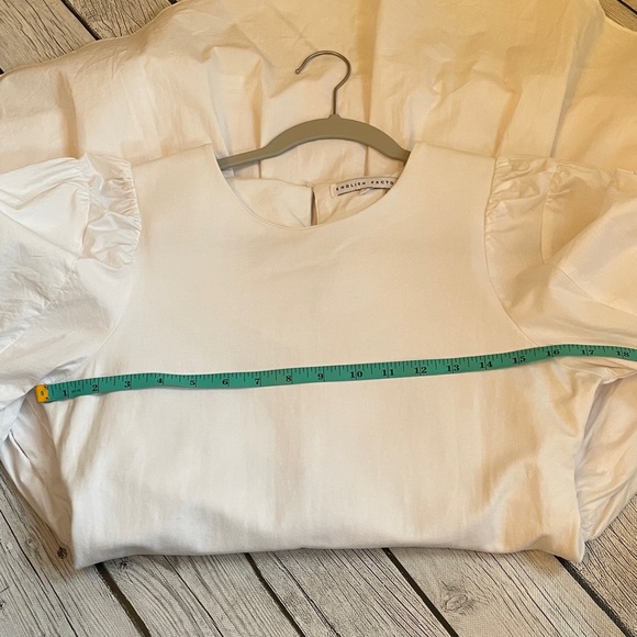 ENGLISH FACTORY PUFF SLEEVE HIGH LOW KNIT COMBO DRESS SIZE SMALL - Picture 8 of 9